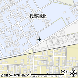秋田県大館市下代野代野道北14周辺の地図