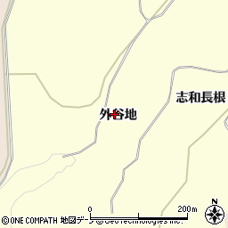 秋田県鹿角市十和田山根外谷地周辺の地図