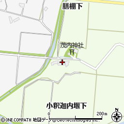 秋田県大館市茂内小釈迦内堰下周辺の地図