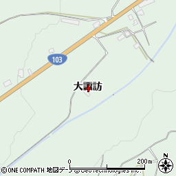 秋田県鹿角市十和田大湯大諏訪周辺の地図