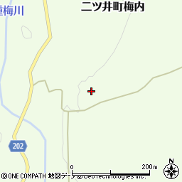 秋田県能代市二ツ井町梅内船打沢周辺の地図