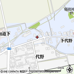 秋田県大館市下代野（下代野）周辺の地図
