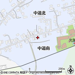 秋田県大館市下代野中道南周辺の地図