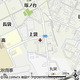 秋田県大館市釈迦内上袋周辺の地図