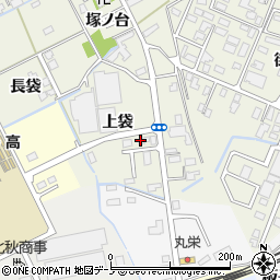 秋田県大館市釈迦内（上袋）周辺の地図