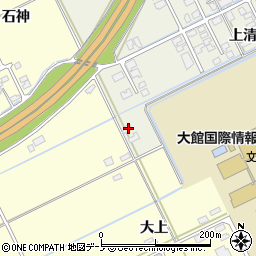 秋田県大館市釈迦内上清水56周辺の地図