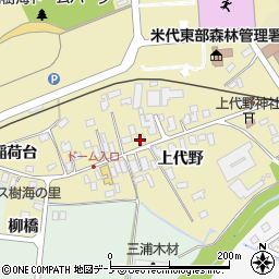 秋田県大館市上代野上代野周辺の地図