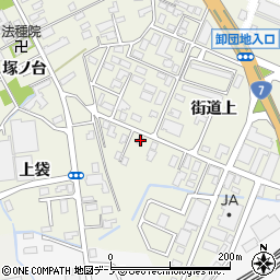 秋田県大館市釈迦内街道上83周辺の地図