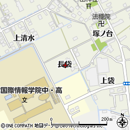 秋田県大館市釈迦内長袋周辺の地図