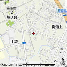 秋田県大館市釈迦内街道上90周辺の地図