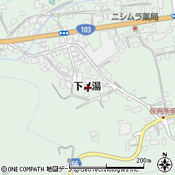 秋田県鹿角市十和田大湯下ノ湯周辺の地図