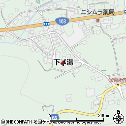 秋田県鹿角市十和田大湯（下ノ湯）周辺の地図