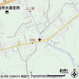 秋田県鹿角市十和田大湯大湯周辺の地図