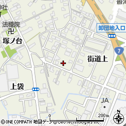 秋田県大館市釈迦内街道上102周辺の地図