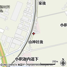 秋田県大館市小釈迦内道下周辺の地図