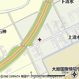 秋田県大館市釈迦内下清水42周辺の地図