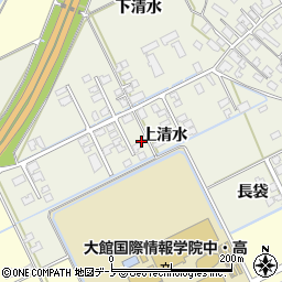 秋田県大館市釈迦内上清水周辺の地図
