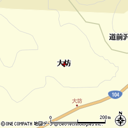 青森県三戸郡田子町山口大坊周辺の地図