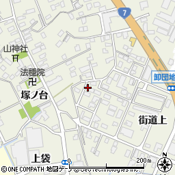 秋田県大館市釈迦内街道上127周辺の地図