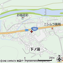 秋田県鹿角市十和田大湯川原ノ湯周辺の地図
