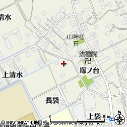 秋田県大館市釈迦内上清水25周辺の地図