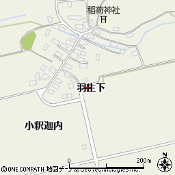 秋田県大館市釈迦内（羽生下）周辺の地図