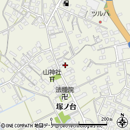 秋田県大館市釈迦内稲荷山下周辺の地図