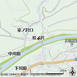 秋田県鹿角市十和田大湯桂ノ沢周辺の地図