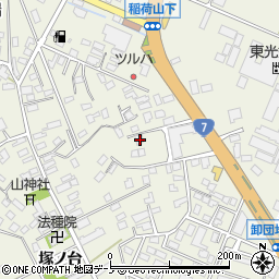 秋田県大館市釈迦内稲荷山下238周辺の地図