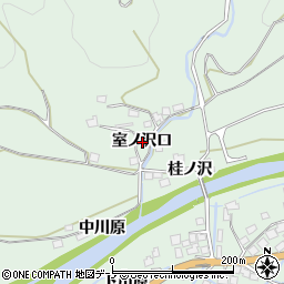 秋田県鹿角市十和田大湯室ノ沢口周辺の地図