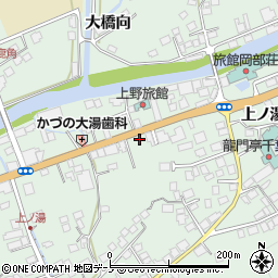 秋田県鹿角市十和田大湯（上ノ湯）周辺の地図