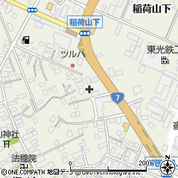 秋田県大館市釈迦内稲荷山下24周辺の地図
