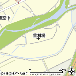 秋田県大館市松木萱刈場周辺の地図