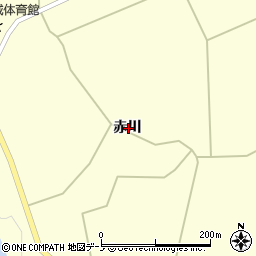 秋田県大館市岩瀬赤川周辺の地図