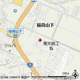 秋田県大館市釈迦内稲荷山下71周辺の地図