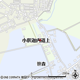 秋田県大館市小釈迦内道上周辺の地図