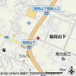 秋田県大館市釈迦内稲荷山下159周辺の地図