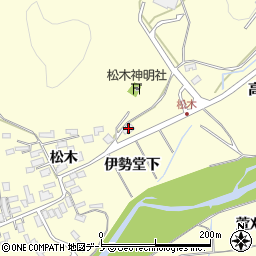 秋田県大館市松木伊勢堂下周辺の地図