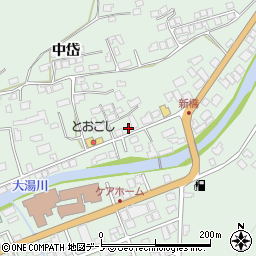 秋田県鹿角市十和田大湯荒瀬周辺の地図