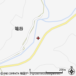 秋田県大館市雪沢篭谷郷山下周辺の地図