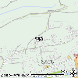 秋田県鹿角市十和田大湯中岱周辺の地図