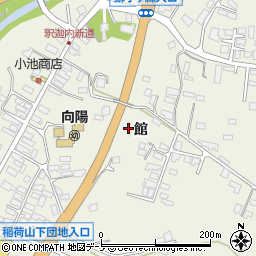 秋田県大館市釈迦内館周辺の地図