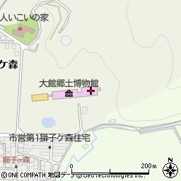 秋田県大館市釈迦内獅子ケ森周辺の地図
