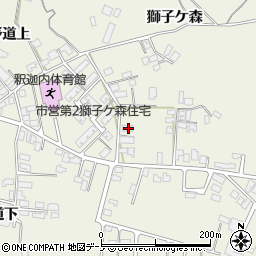 秋田県大館市釈迦内台野道上14周辺の地図