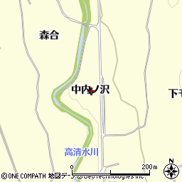 秋田県鹿角市十和田山根中内ノ沢周辺の地図