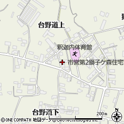 秋田県大館市釈迦内台野道上10-24周辺の地図