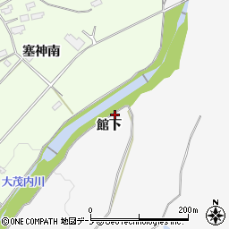 秋田県大館市大茂内館下周辺の地図