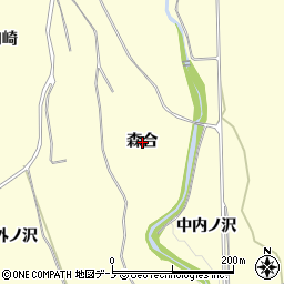 秋田県鹿角市十和田山根森合周辺の地図