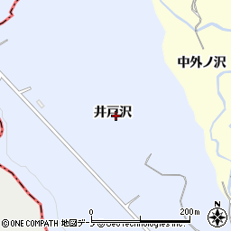 秋田県鹿角市十和田上向井戸沢周辺の地図