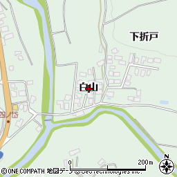 秋田県鹿角市十和田大湯白山周辺の地図